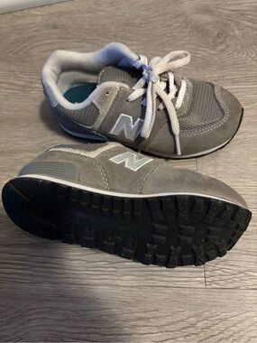 New Balance Kids Gray Lace-Up Sneakers with White Accents